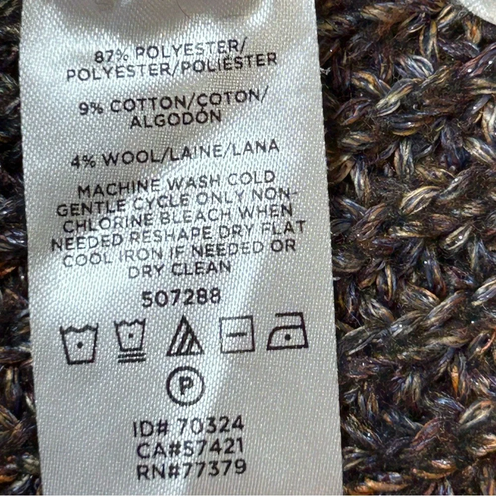 Ann Taylor‎ Multicolor Brown Knit Sweater Grandpa Style Button Closure Sz Medium